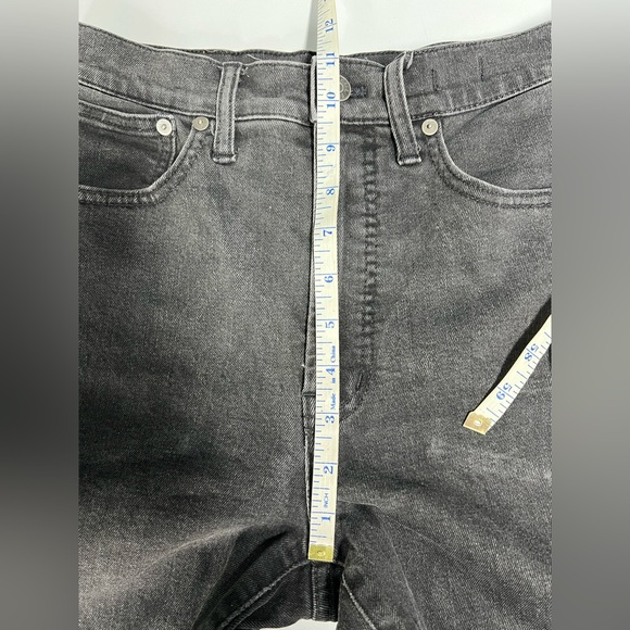 Madewell Perfect Vintage Straight Jeans Black Fade High Rise Side Slit W26 - Picture 7 of 11